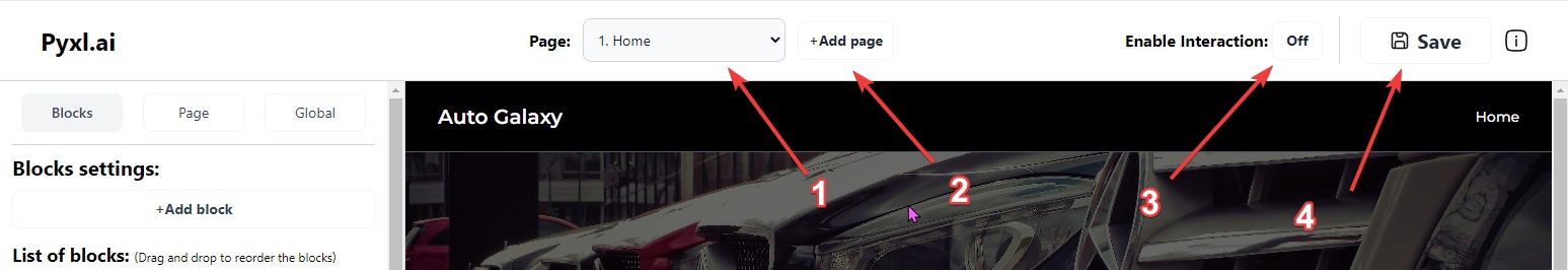 editor header